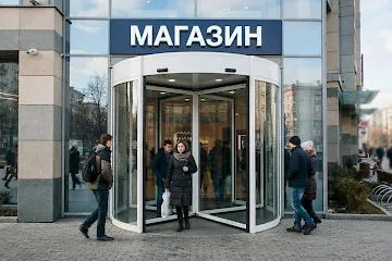 Автоматические стеклянные раздвижные двери