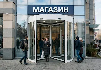 Стеклянные двери в торговых центрах — фото 10