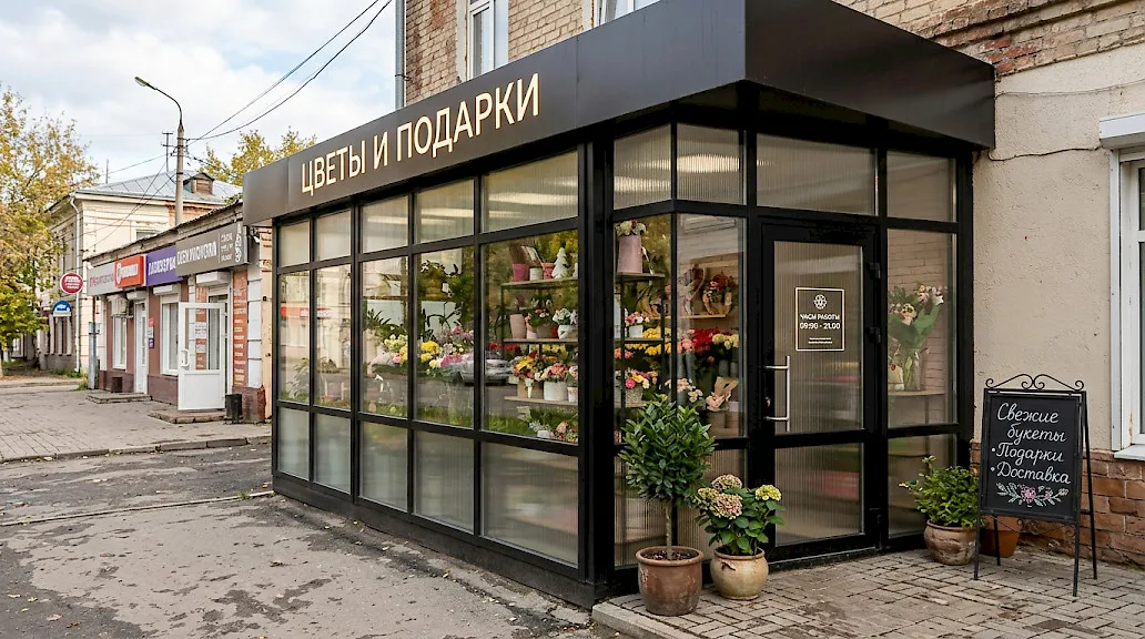 Оформление входной группы салона красоты 1